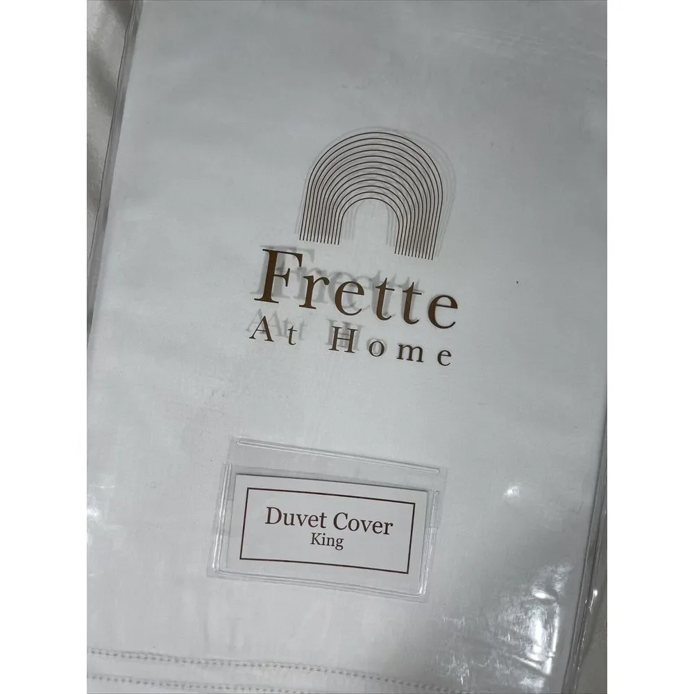 NIB $629 Frette at Home Tiber King Duvet Cover in white [ KING ] #D218‎